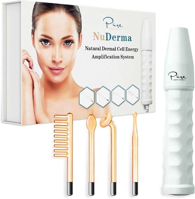 NuDerma Portable Handheld High Frequency Skin Therapy Wand Machine w/Neon – Anti-Aging - Skin T... | Amazon (US)