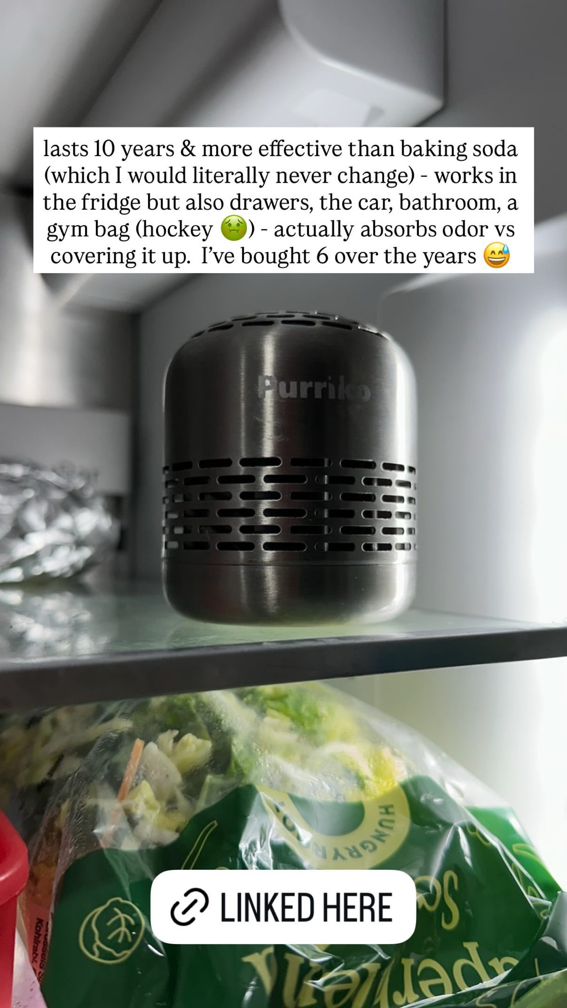 lasts 10 years & more effective than baking soda (which I would literally never change) - works in the fridge but also drawers, the car, bathroom, a gym bag (hockey 🤢) - actually absorbs odor vs covering it up. I've bought 6 over the years 😅

#LTKdayinmylife #LTKSaleAlert #LTKHome