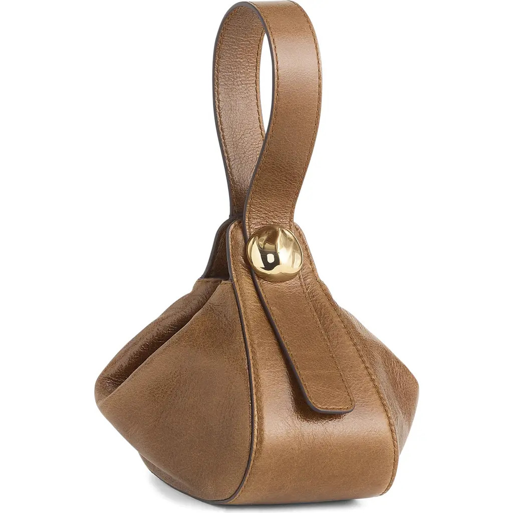 Madewell The Sculpted Metal Wristlet Bag in Light Roast at Nordstrom | Nordstrom