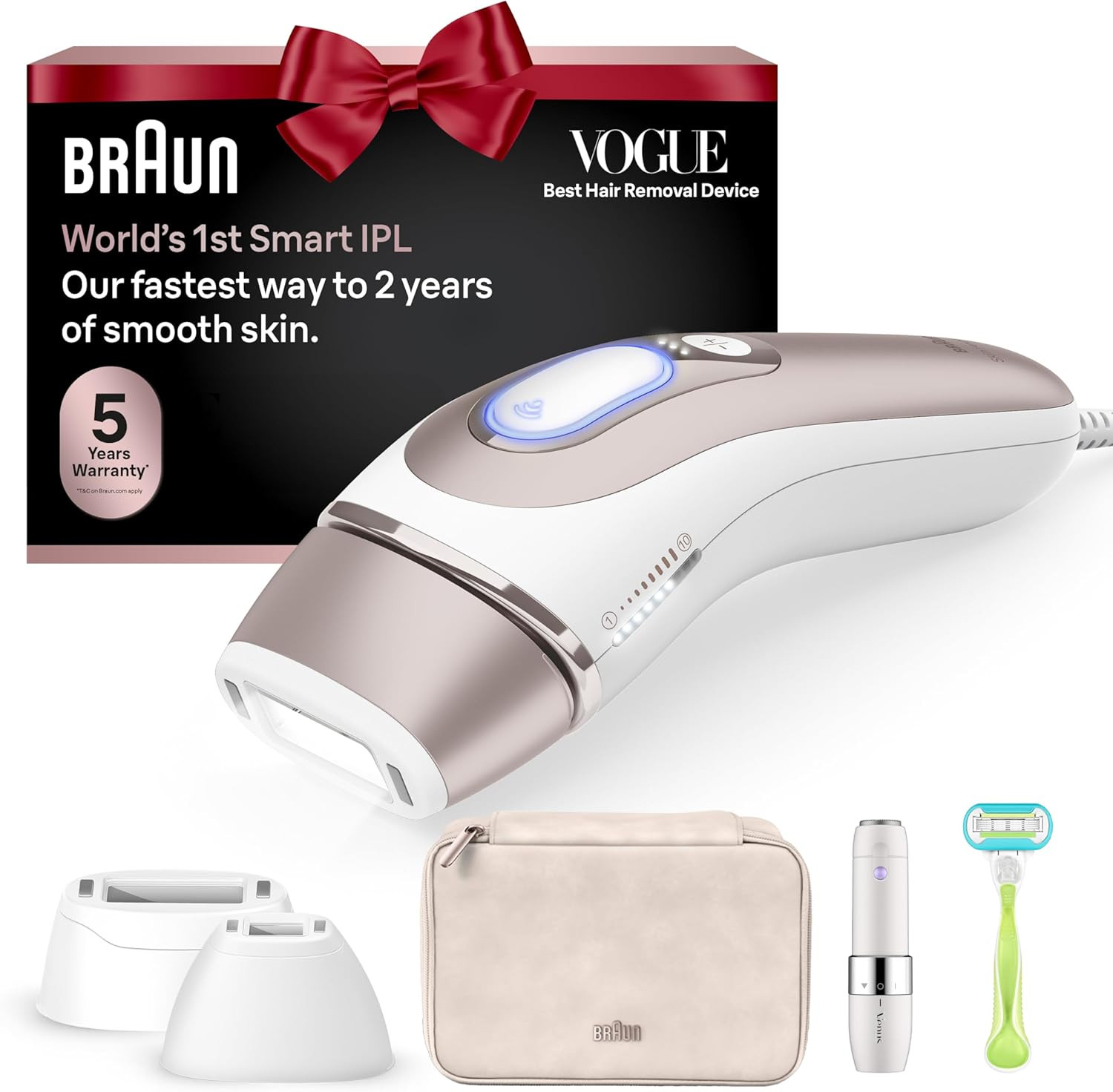 Braun Smart IPL, VOGUE’s Best Hair Removal Device, Skin i·Expert Pro 7: at Home Laser Hair Rem... | Amazon (US)