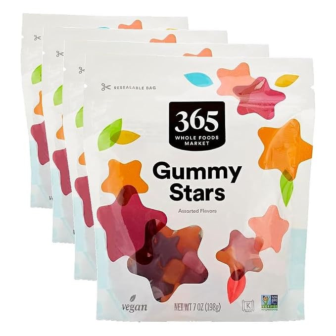 365 by Whole Foods Market, Assorted Flavor Gummy Stars, 7 Ounce (Pack of 4) | Amazon (US)