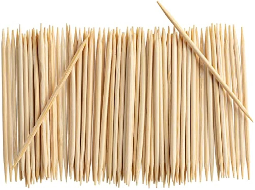 Comfy Package, Bamboo Wooden Toothpicks - Wood Round Double-Points Teeth Tooth Picks [2000 Count] | Amazon (US)