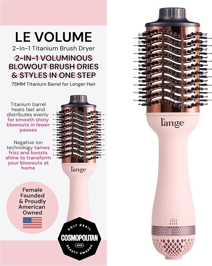 L'ANGE HAIR Le Volume 2-in-1 Titanium Blow Dryer Brush | Frizz Control Blowout Hair Dryer Brush f... | Amazon (US)