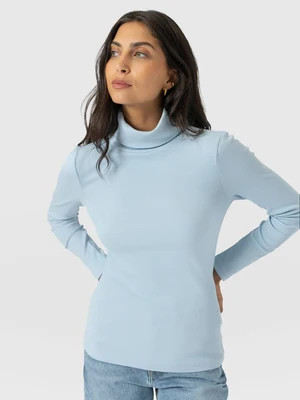 Ribbed Roll Neck - Ice Blue | Saint + Sofia (US)