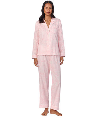 Lauren Ralph Lauren Women's Notched-Collar Pajama Set - Macy's | Macy's