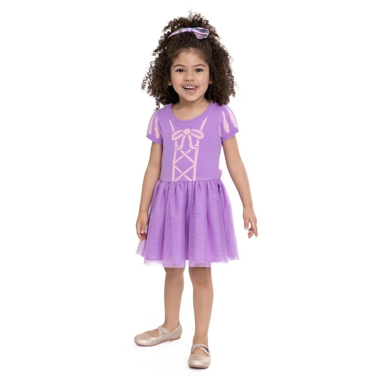 Disney Princess Toddler Girl Rapunzel Cosplay Sweater Dress, Sizes 12M-5T | Walmart (US)