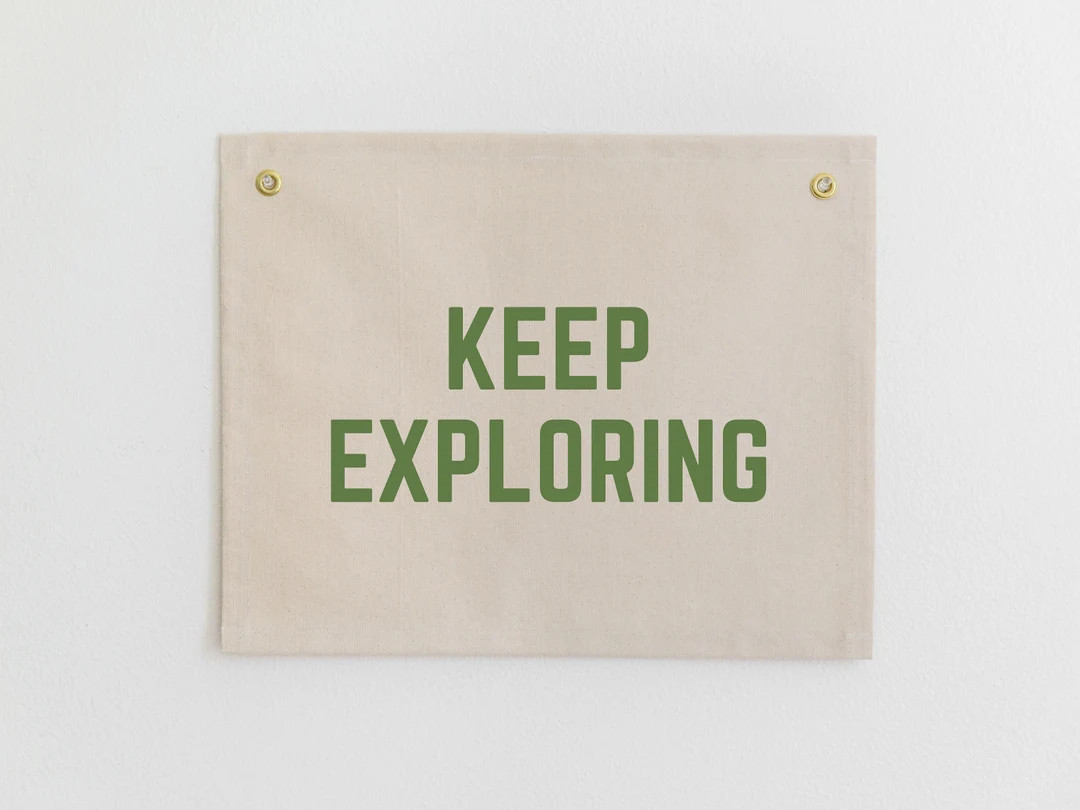 Keep Exploring Canvas Banner Woodland Nursery Decor Cabin - Etsy | Etsy (US)