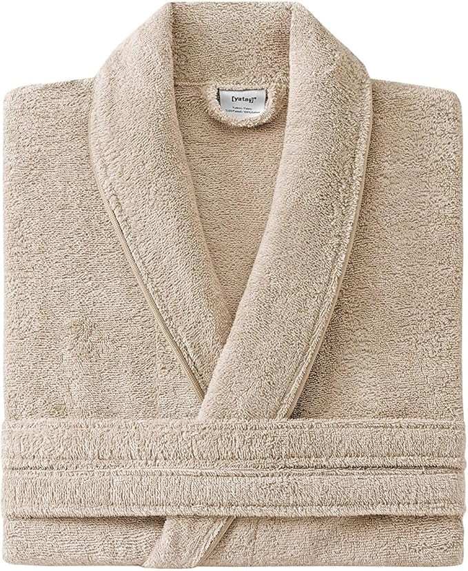 Yatas Bedding Essentials Bathrobes, 100% Cotton Soft Robe, Fluffy, Warm, Absorbent, Quick Dry Men... | Amazon (US)