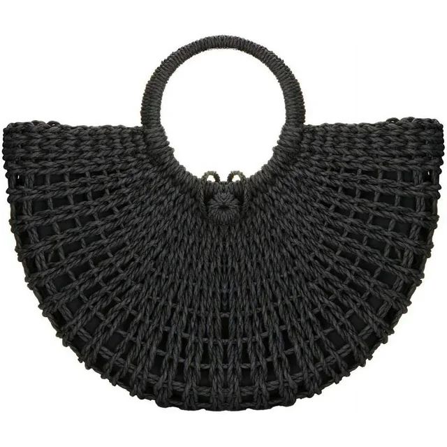 JLMMEN Straw Bags for Women,Hand-woven Straw Top-handle Bag with Round Ring Handle Summer Beach R... | Walmart (US)