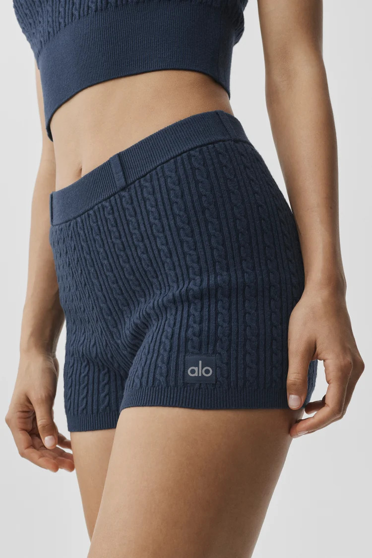 Mini Cable High-Waist Sweater Short | Alo Yoga