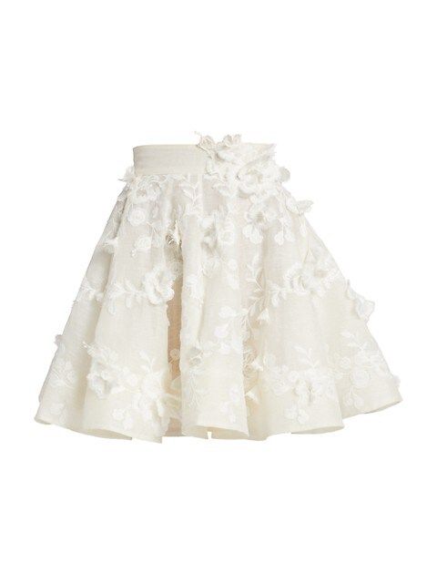Silk-Linen Blend Mini Skirt | Saks Fifth Avenue