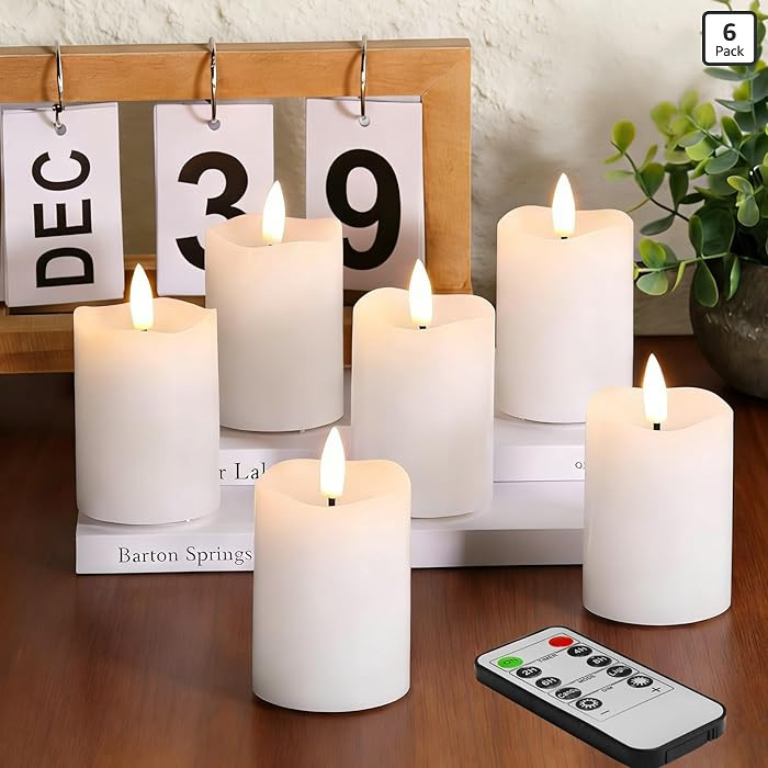 Eywamage White Flameless Votive Candles with Remote Batteries, 2x3 inch Flickering Small LED Wax ... | Amazon (US)