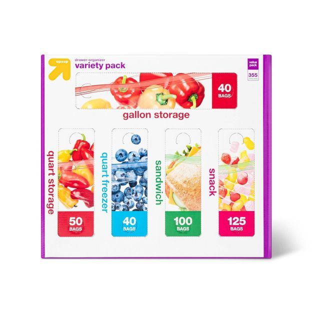 Food Storage Bags Variety Pack - Clear - 355ct - up &#38; up&#8482; | Target