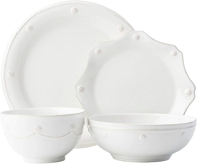 Juliska Berry & Thread 4pc Place Setting with 2 Bowls - Whitewash | Amazon (US)