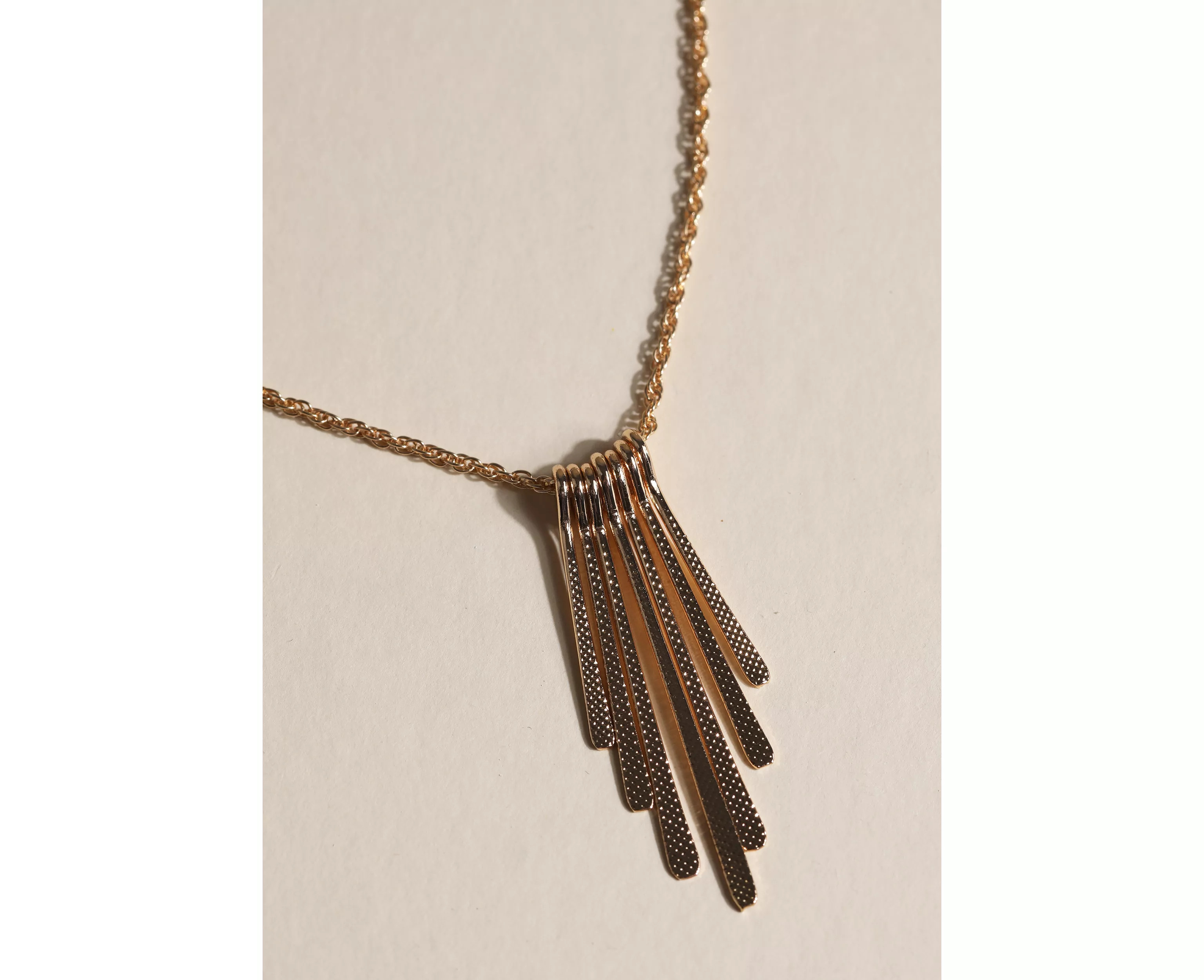 Gold Textured Fringe Pendant Necklace | maurices | Maurices