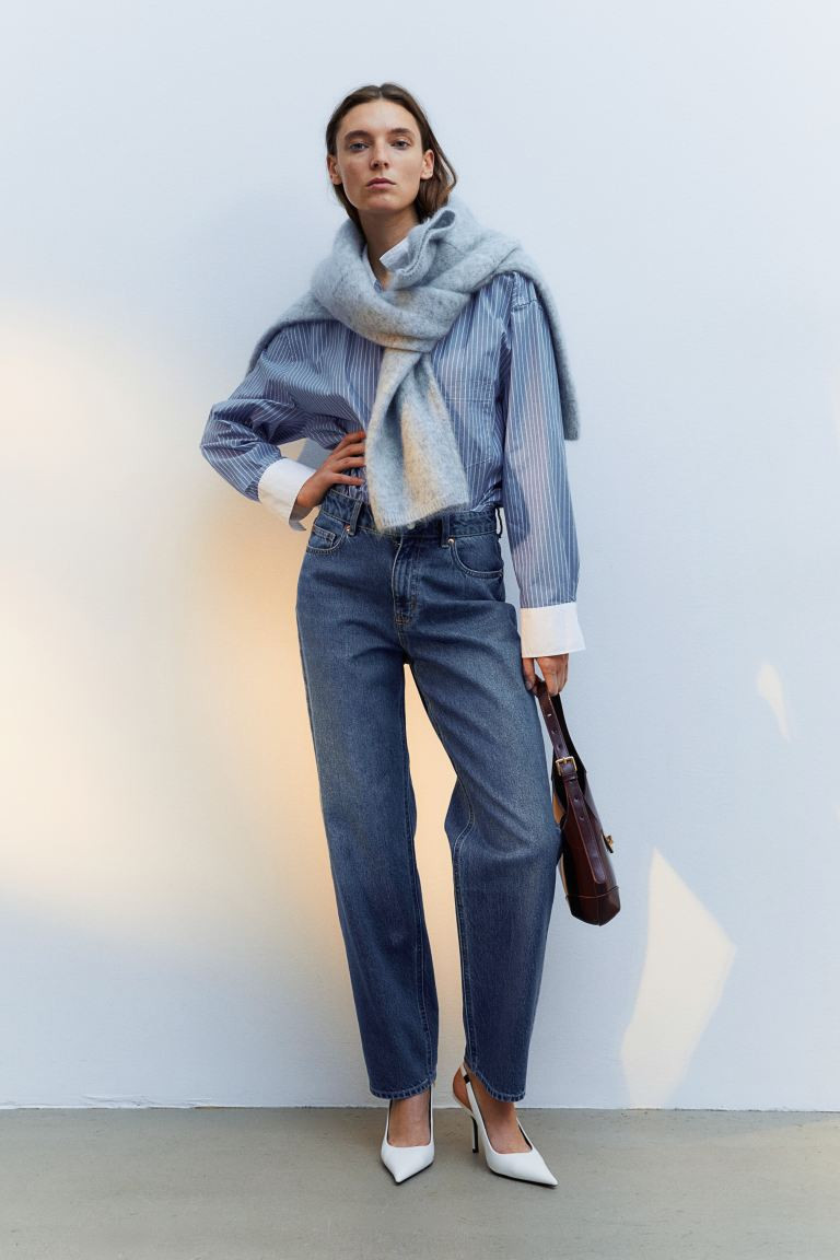 Tapered Regular Jeans - Denim blue - Ladies | H&M US | H&M (US + CA)