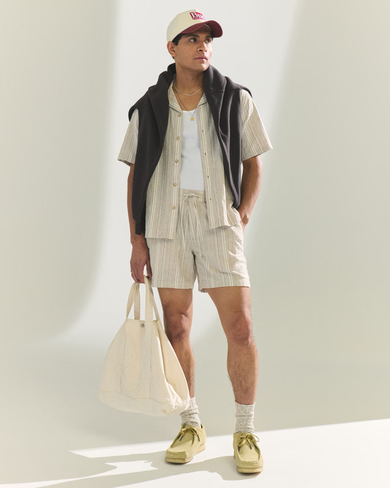 Men's Linen-Blend Pull-On Short | Men's | Abercrombie.com | Abercrombie & Fitch (US)