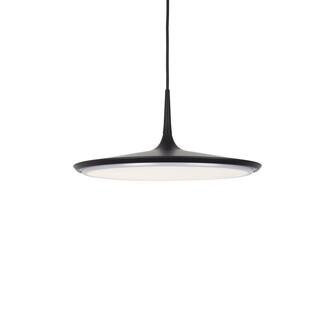 Disc 16 in. 1 Light 33-Watt Black Integrated LED Pendant Light | The Home Depot