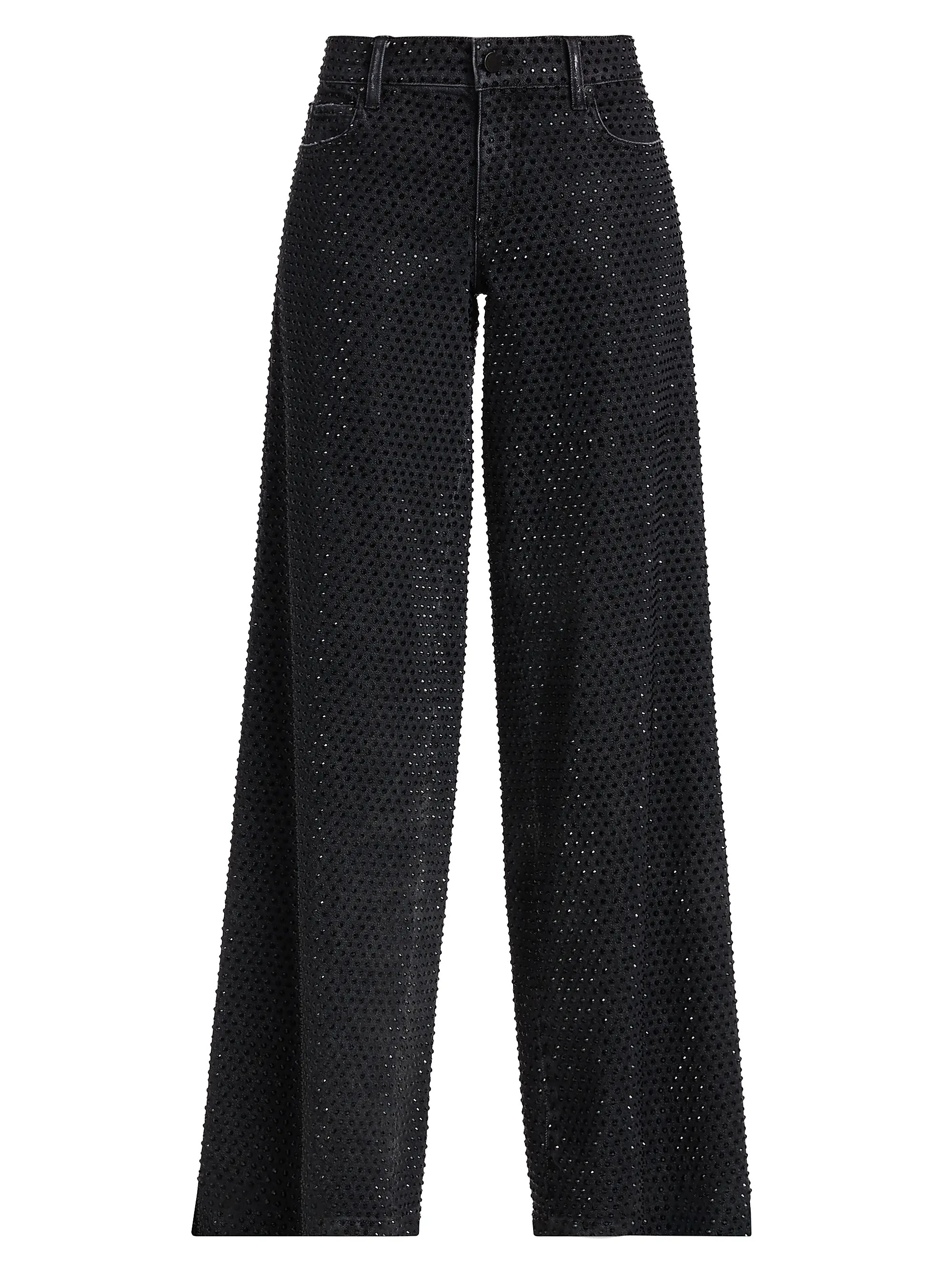 Trish Crystal-Embellished Wide-Leg Jeans | Saks Fifth Avenue