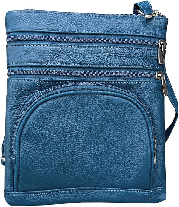 Silver Fever Women’s RFID-Blocking Crossbody Shoulder Bag - Top Grain Leather, Adjustable Strap... | Amazon (US)