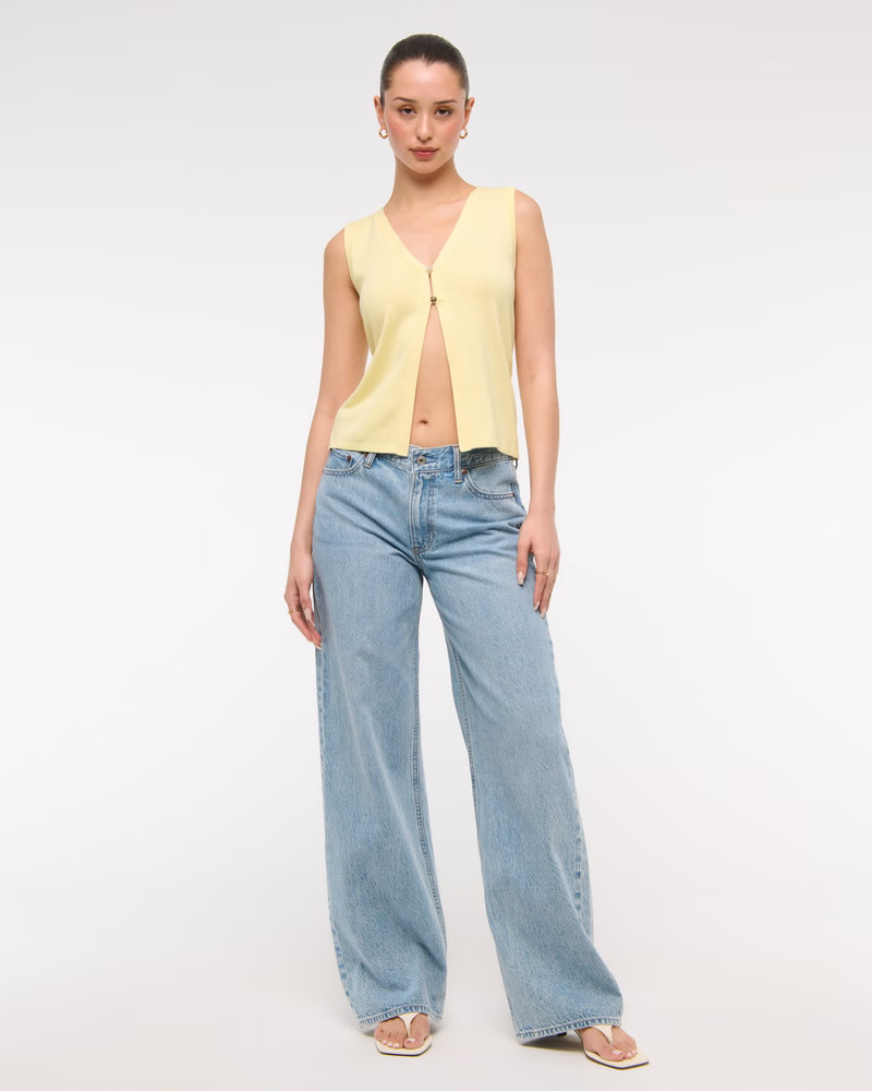 Women's V-Neck Cutaway Sweater Vest | Women's Tops | Abercrombie.com | Abercrombie & Fitch (US)