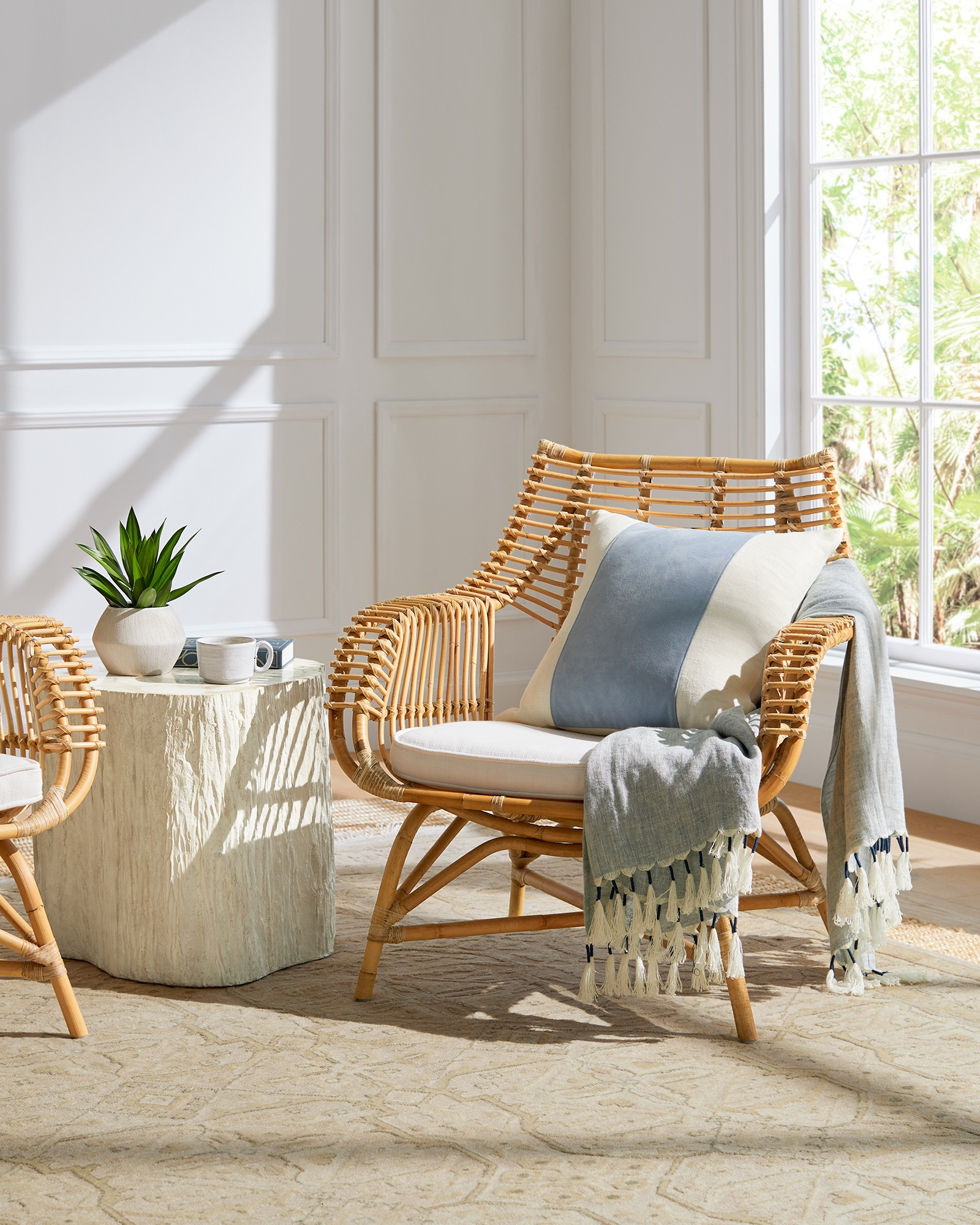 Venice Rattan Chair - Natural | Serena and Lily