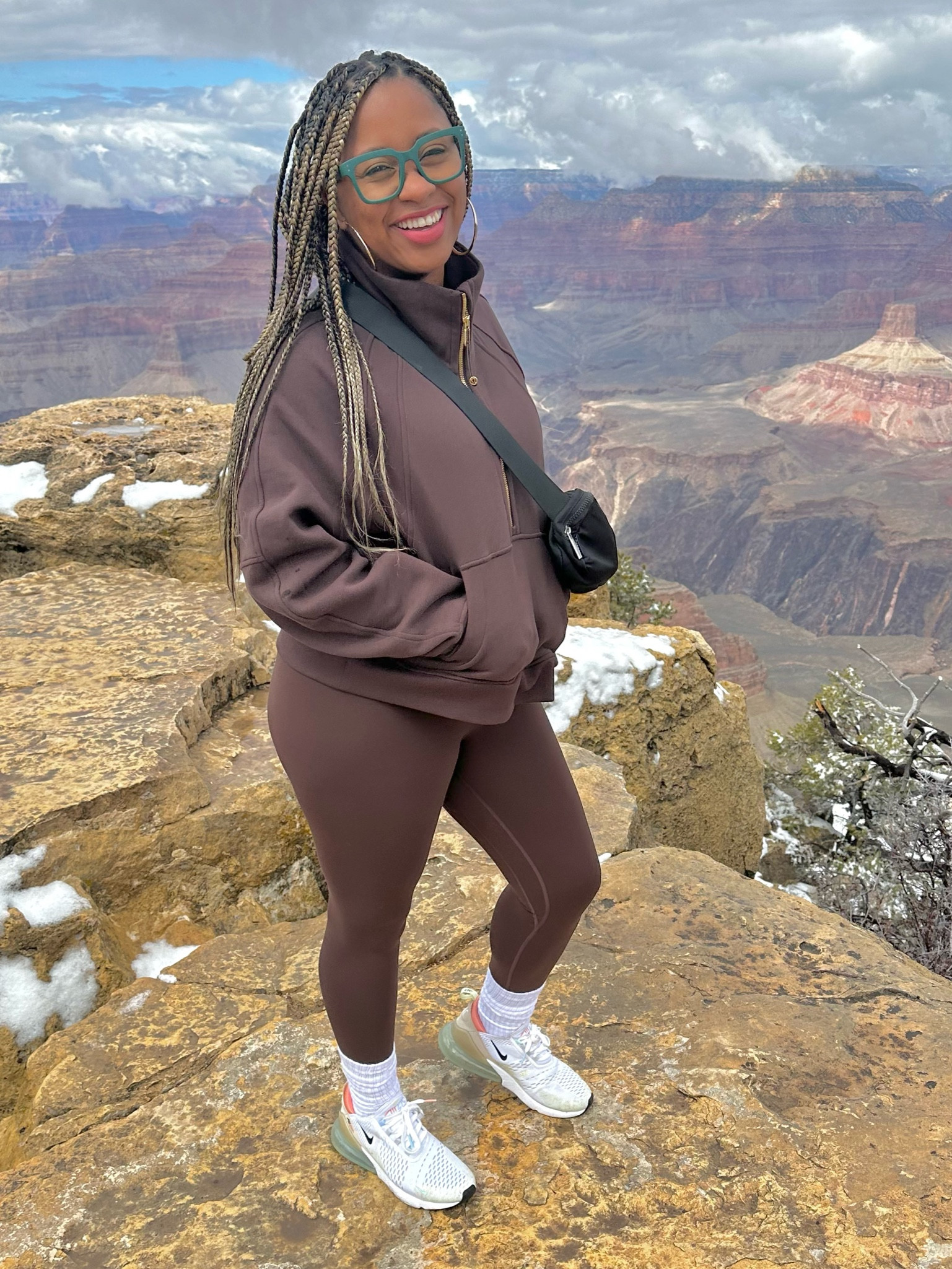 Cocoa Vacation Outfit for Grand Canyon🤎 Lululemon Align Leggings Size 6, Expresso Scuba Jacket Size M/L