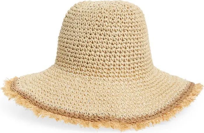 Frayed Trim Straw Boater Hat | Nordstrom