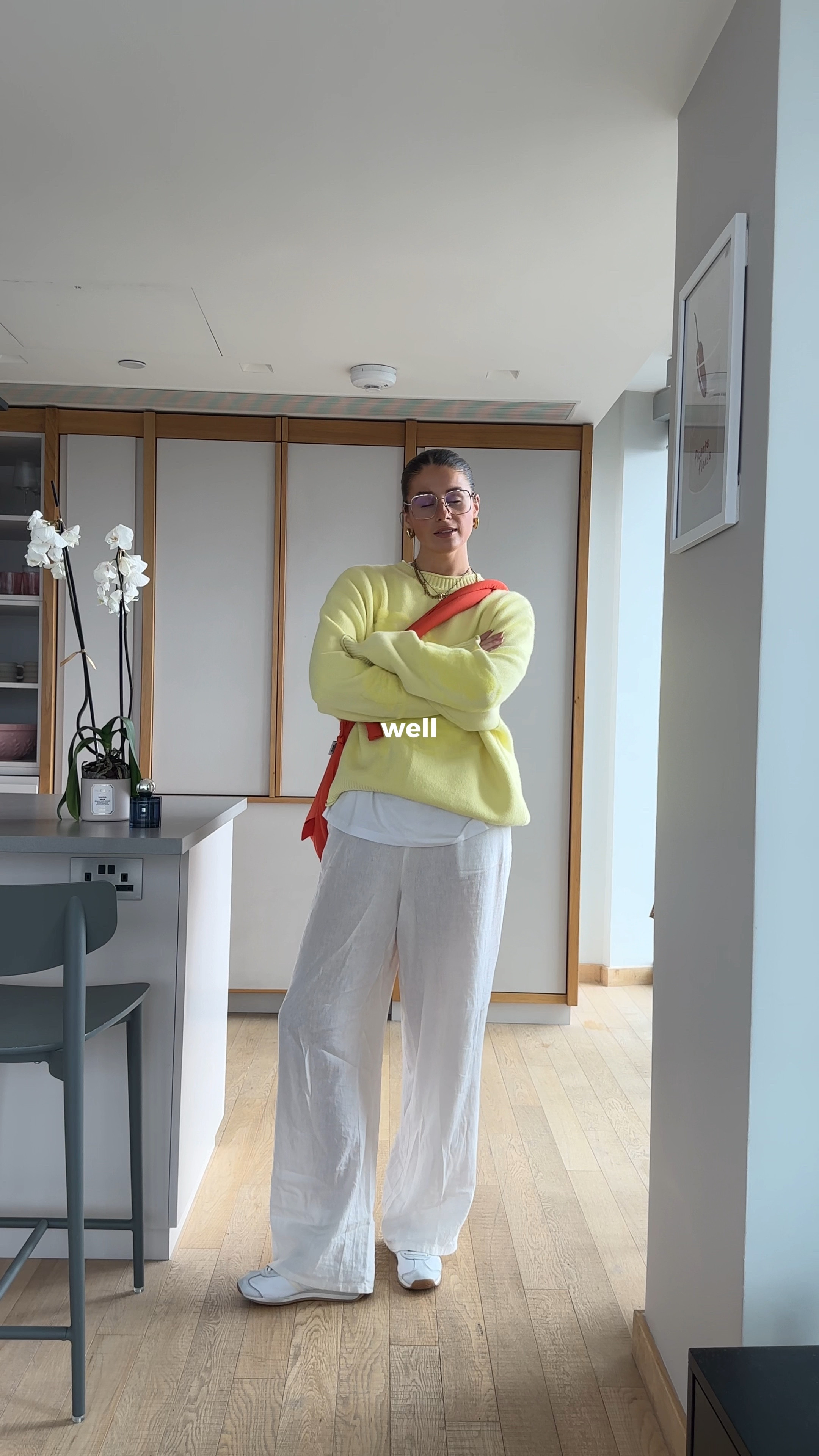 yellow knit seater house of sunny, white linen trousers, white ganni tshirt, asos, Uniqlo, pull and bear, adidas original trainer gold jewellery, workwear spring outfit, H&M mango, Abercrombie & fitch

#LTKworkwear #LTKeurope #LTKsummer