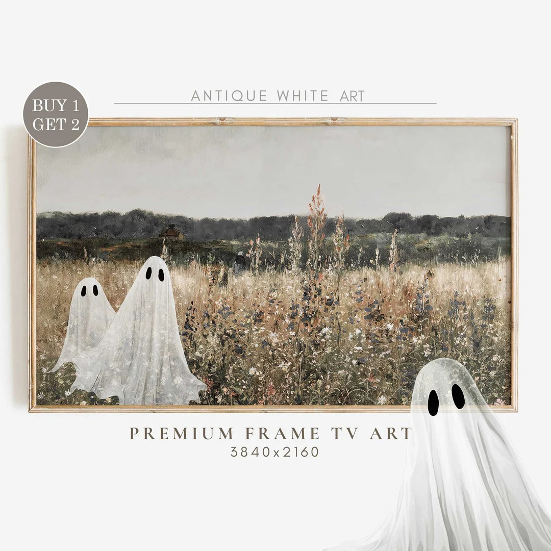 Frame TV Art, Halloween Frame TV Art, Ghost Art, Frame TV Halloween, Ghost Decor, Neutral Hallowe... | Etsy (US)