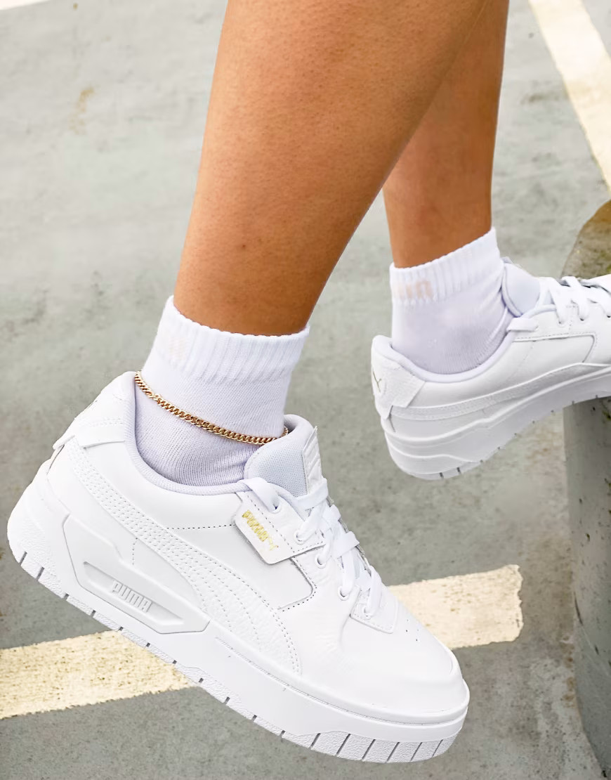 Puma Cali Dream chunky trainers in triple white | ASOS (Global)