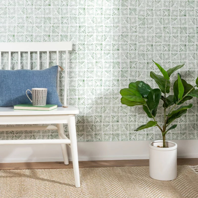 Block Print Tile Wallpaper Sage - Threshold™ | Target