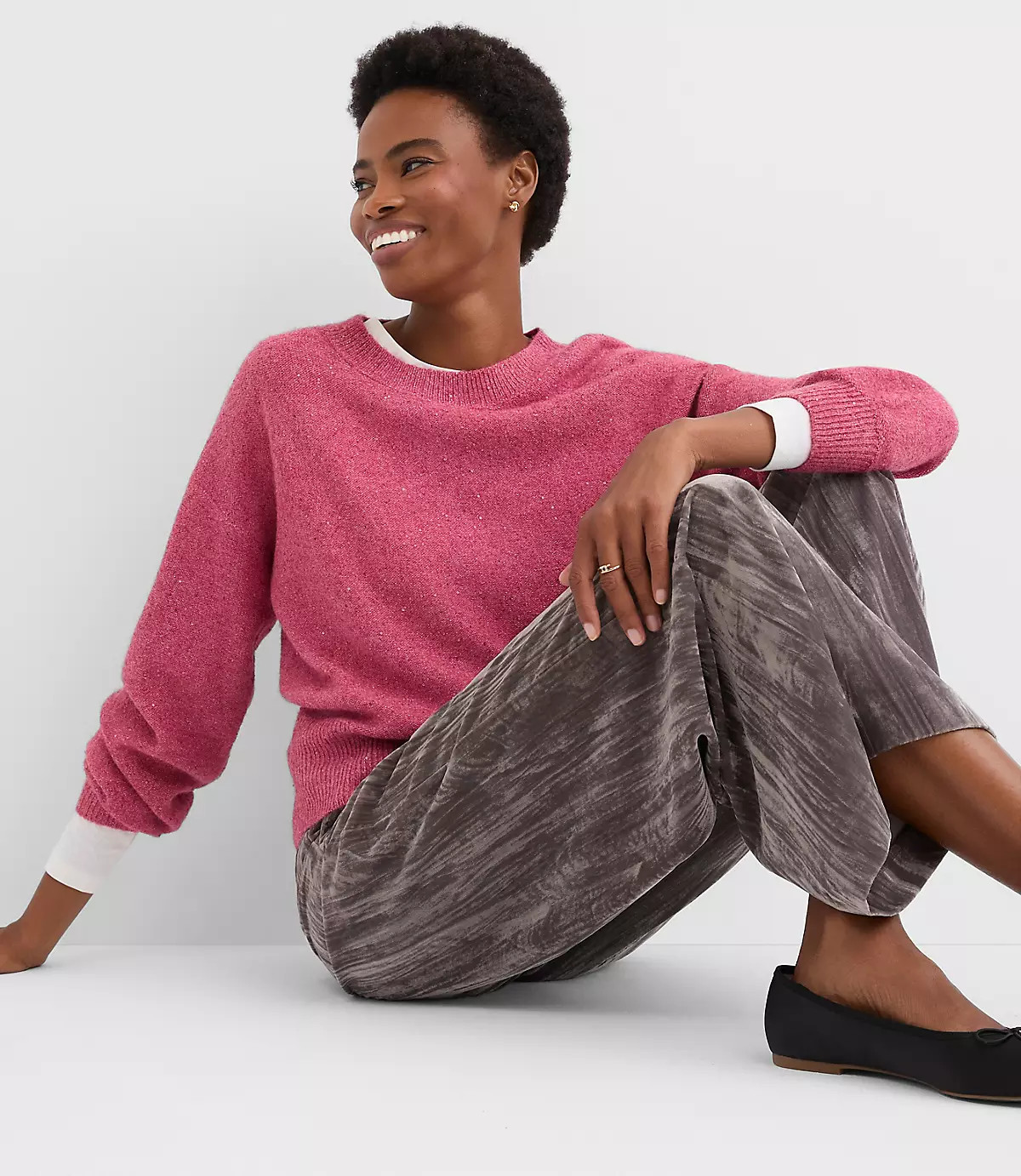 Shimmer Blouson Sweater | LOFT