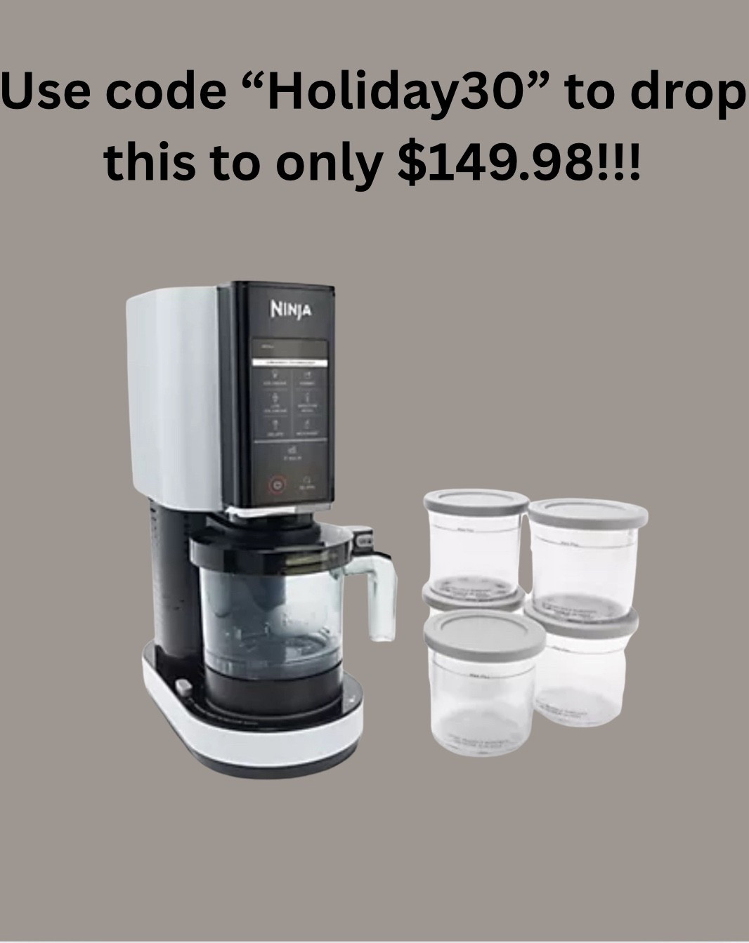 If you’ve been wanting to try the ninja creami now is the time to grab it!!! Use code “holiday30” to drop this even more to only $149.98!! Originally- $249.92!!!!
We have one and love it!! Perfect to make SO many good treats - healthy or not!! 

#LTKGiftGuide #LTKHome #LTKSaleAlert