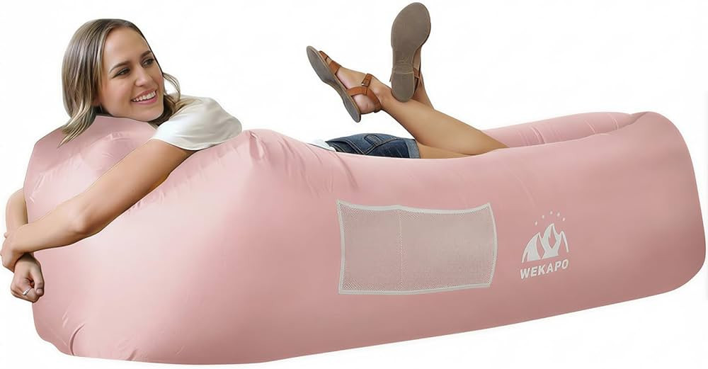 WEKAPO Inflatable Couch Air Lounger Chair - Camping & Beach Accessories, Portable Blow up Sofa fo... | Amazon (US)