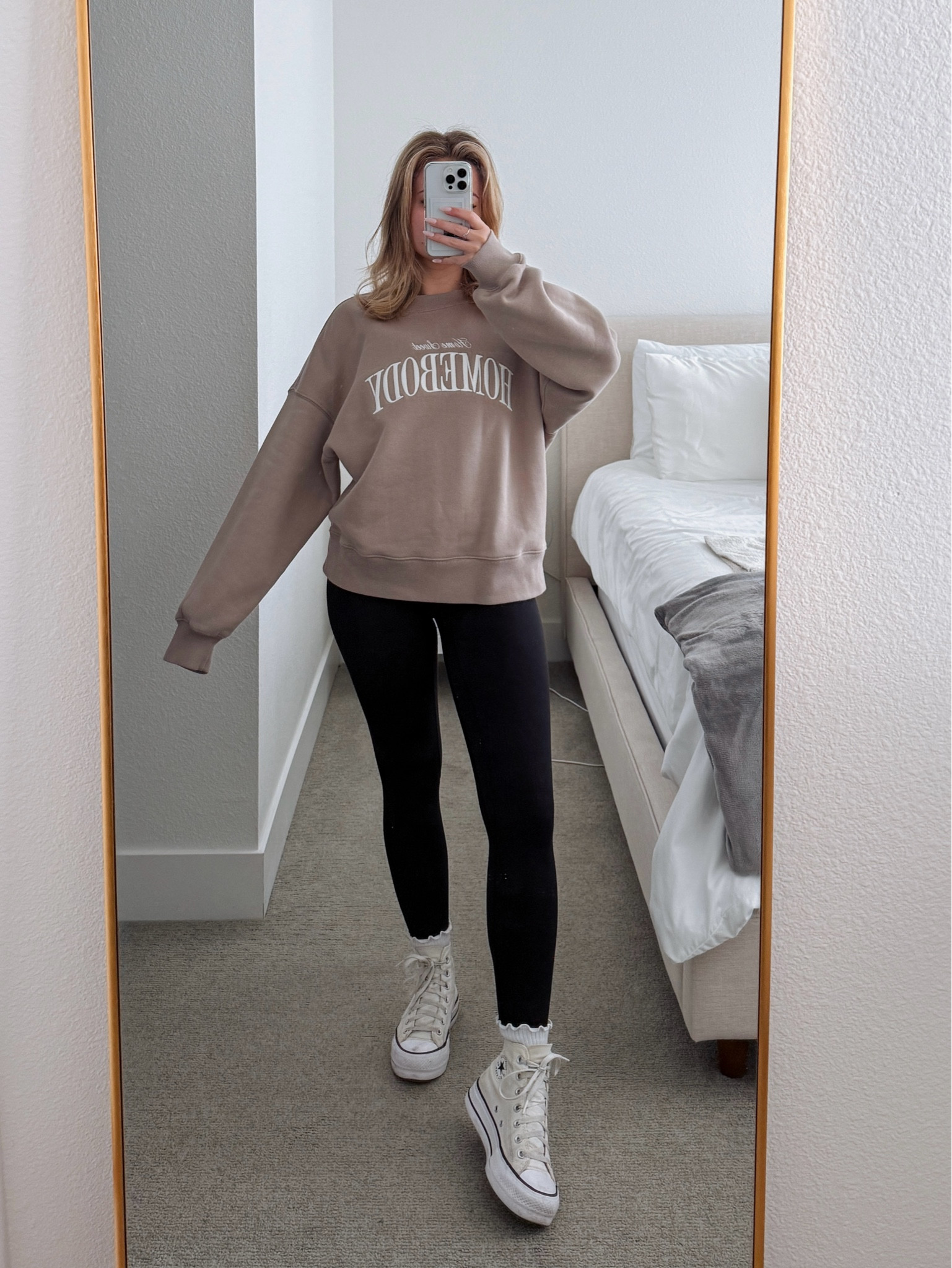 figuring out how to dress for the spring right now!! sized up to M in this abercrombie pullover that’s SO cozy 

transitional outfits | spring transition | winter to spring outfits | cozy outfit idea | comfy | neutral outfit | 

#LTKStyleTip #LTKFindsUnder100 #LTKSeasonal