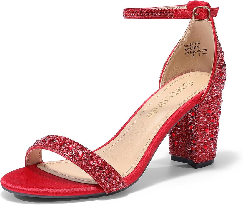 DREAM PAIRS Women's Chunk Low Heel Pump Sandals | Amazon (US)