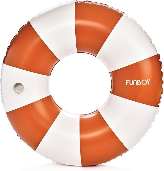 FUNBOY Giant Vintage Stripe Inflatable Tube Pool Float with Cup Holder 48" Large Pool Float for A... | Amazon (US)