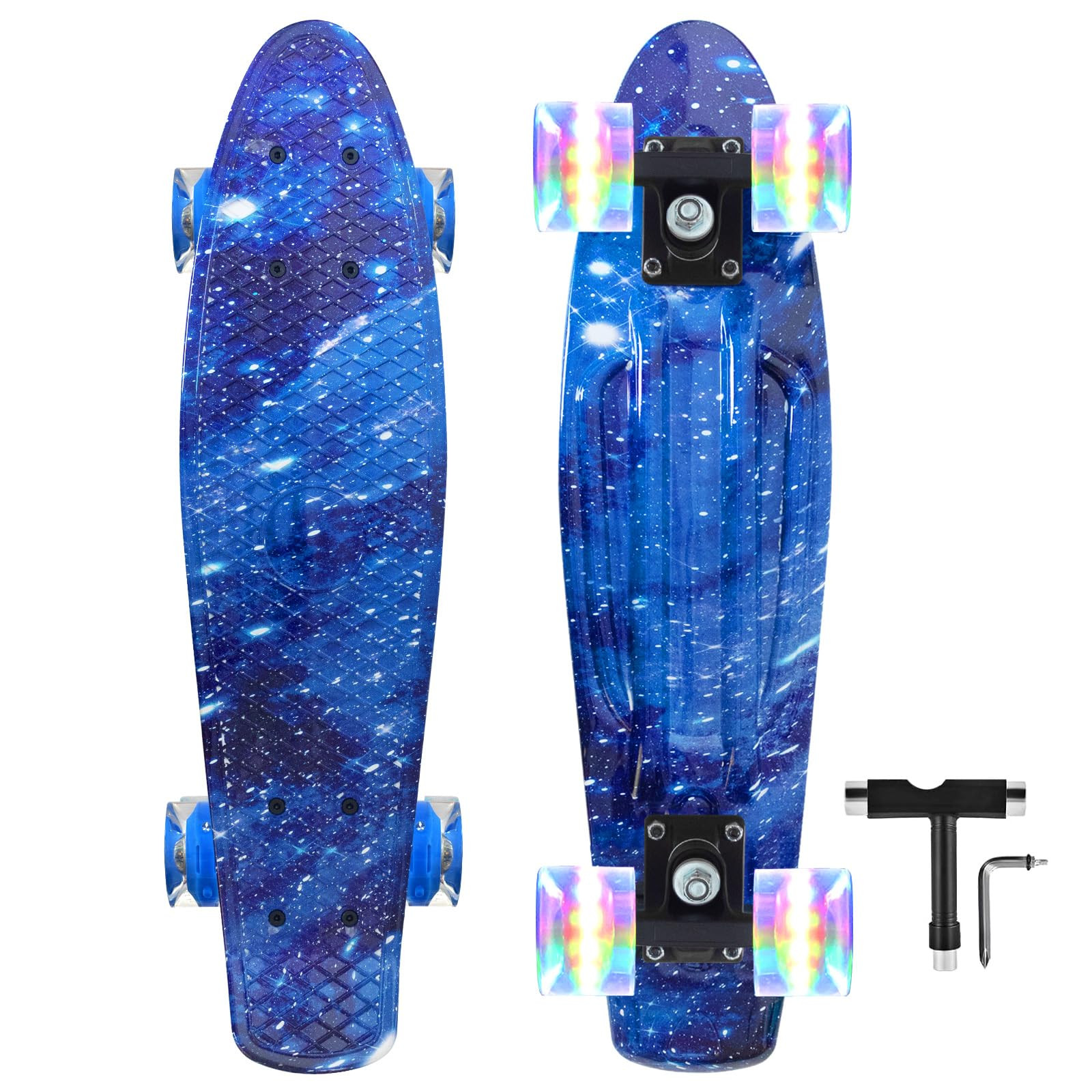 Nattork Skateboards 22 Inch Mini Cruiser Skateboard Complete Retro Skate Boards with Colorful Lig... | Amazon (US)