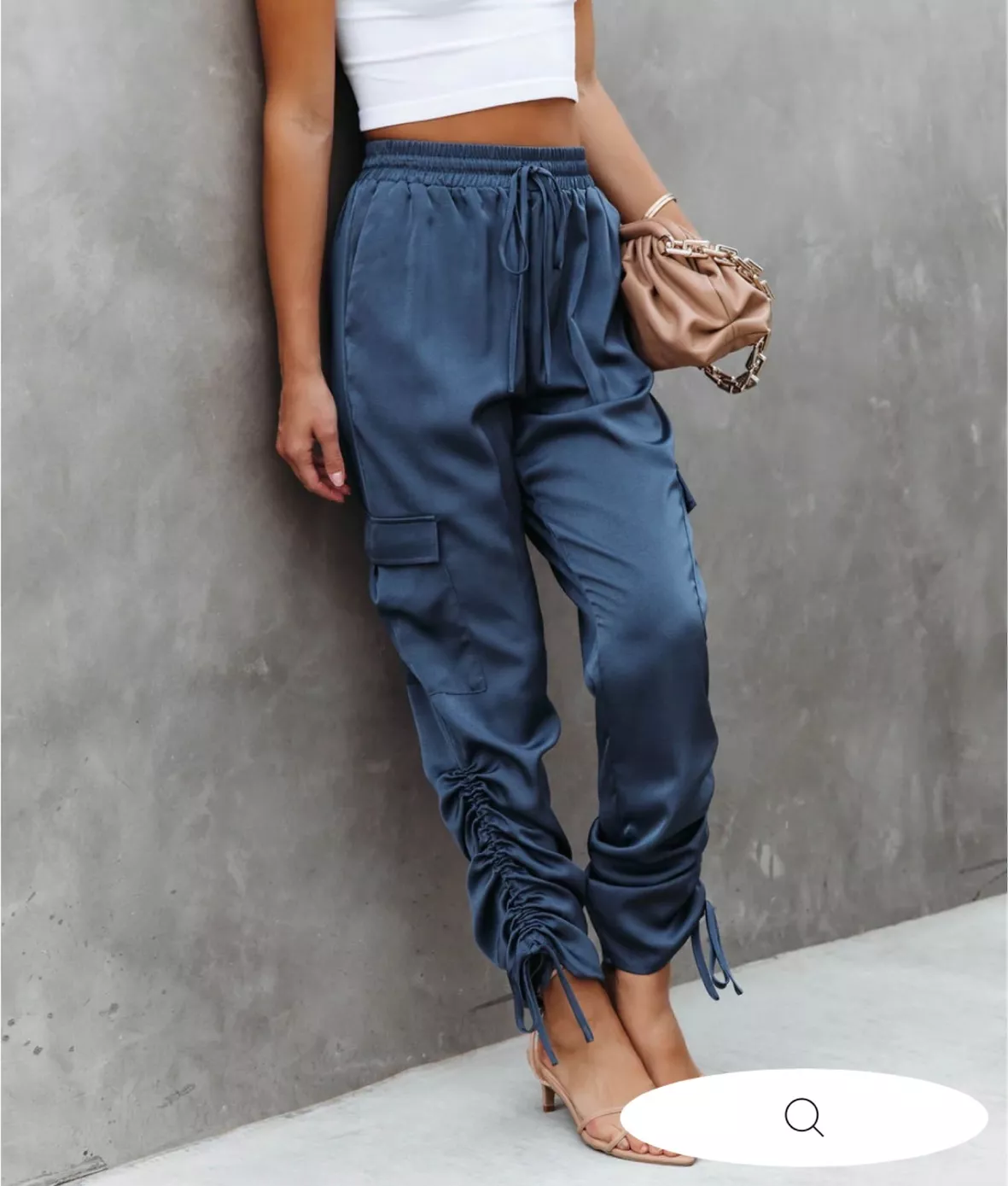 Moon Lover Satin Cargo Pants - Navy curated on LTK
