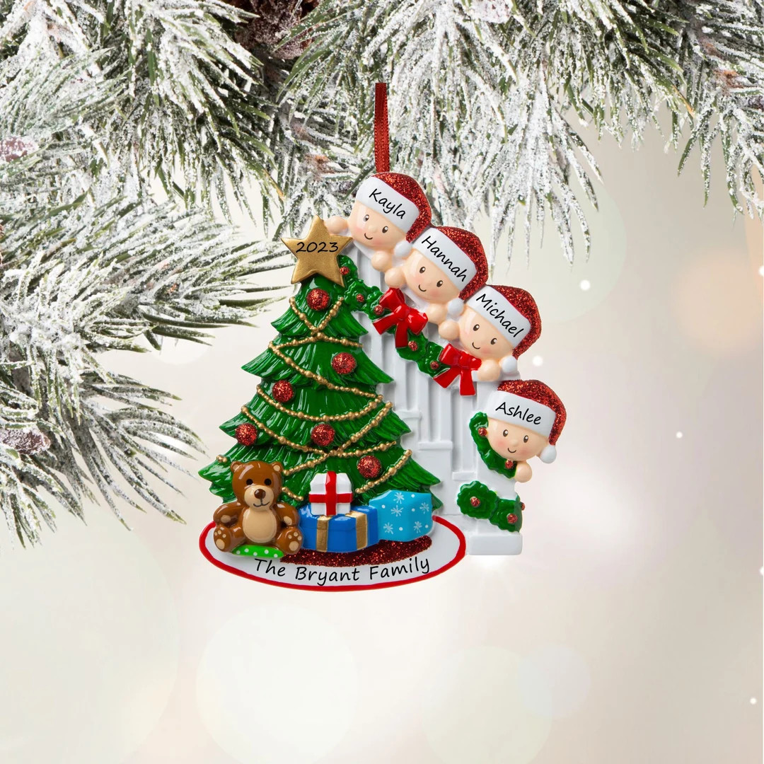 2025 Personalized Family Christmas Ornaments - Family of 4 Ornament With Names Custom Grandkids o... | Etsy (US)