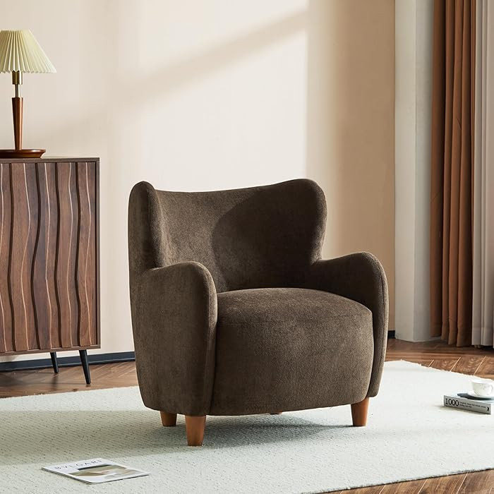 Christopher Knight Home Auden Wingback Accent Chair, Fabric Club Chair, Velvet Upholstered Armcha... | Amazon (US)