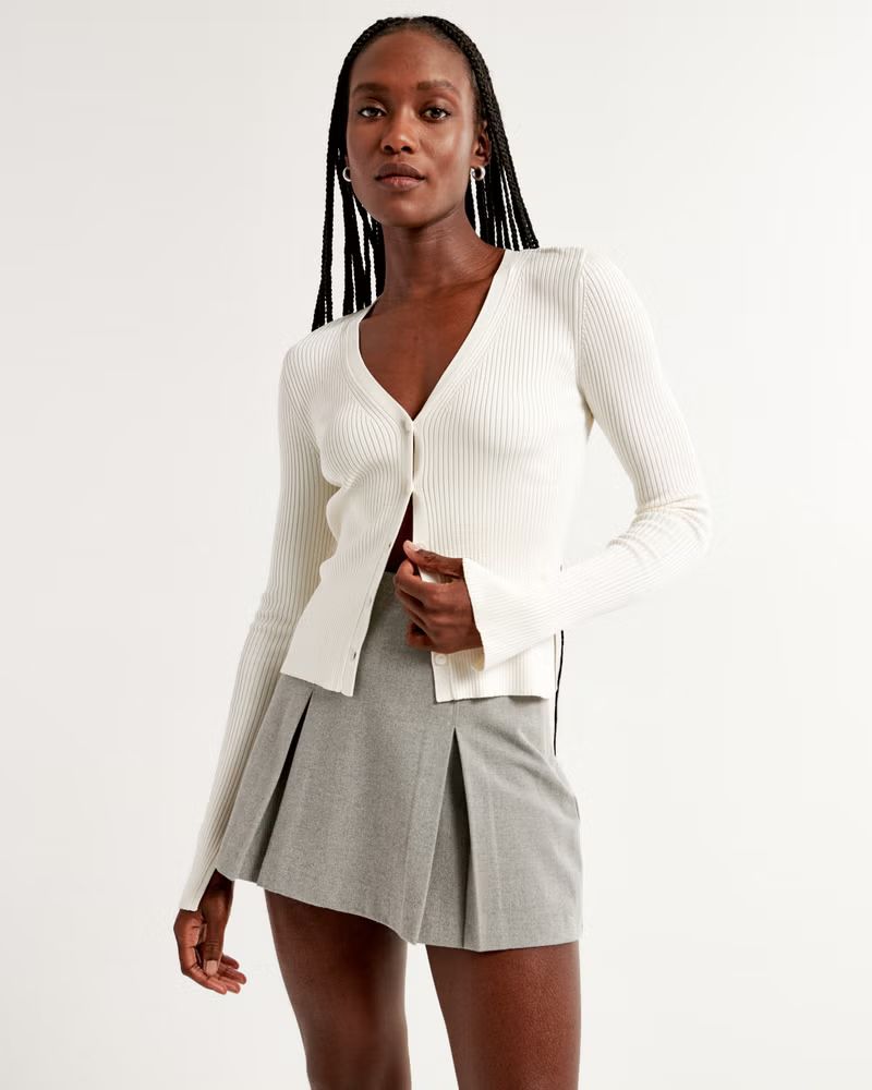 Pleated Brushed Suiting Mini Skort | Abercrombie & Fitch (UK)