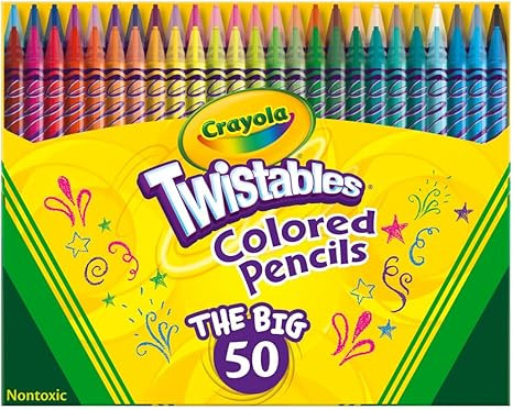 Crayola Twistables Colored Pencil Set (50ct), No Sharpen Colored Pencils For Kids, Coloring Book ... | Amazon (US)