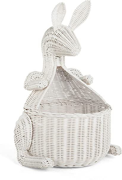 Kangaroo Wicker Storage Basket, White | Amazon (US)