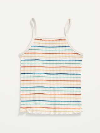 Rib-Knit Printed Lettuce-Edge Tank Top for Toddler Girls | Old Navy (US)