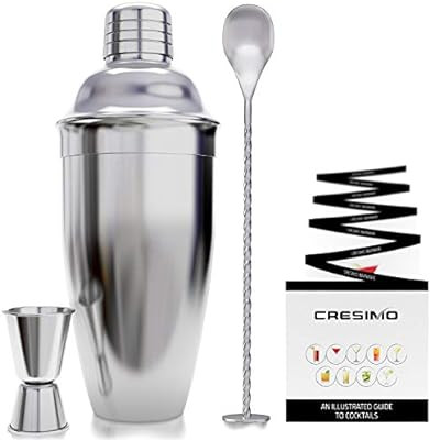 24 Ounce Cocktail Shaker Bar Set with Accessories - Martini Kit with Measuring Jigger and Mixing ... | Amazon (US)