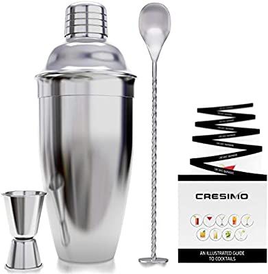 24 Ounce Cocktail Shaker Bar Set with Accessories - Martini Kit with Measuring Jigger and Mixing ... | Amazon (US)