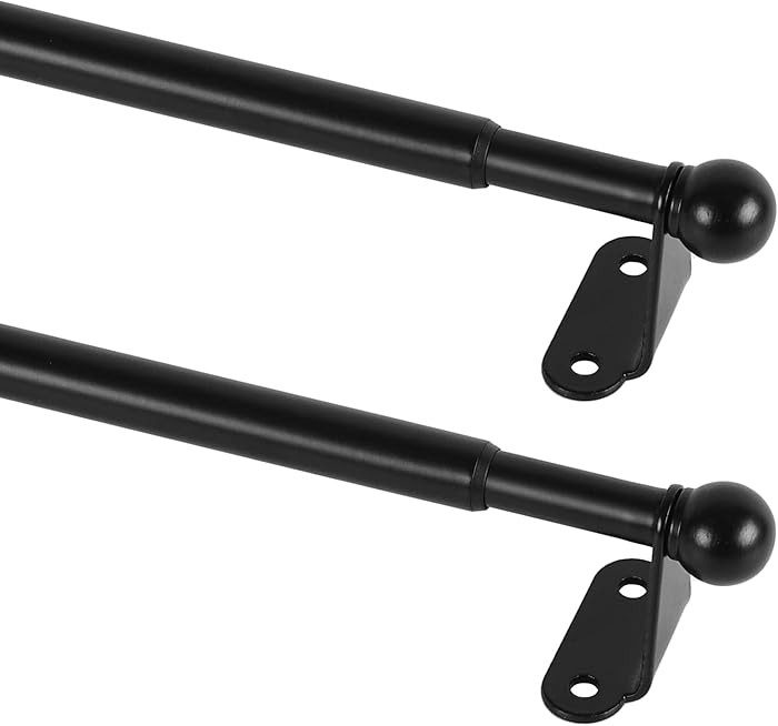 KXLife 2 Pack Adjustable Curtain Rod for Windows 30-54 Inch, 1/2" Diameter, Small Cafe Decorative... | Amazon (US)