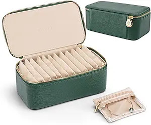 Vlando Travel Jewelry Box Organizer - 12 Small Velvet Zipped Pouches Pockets for Jewelries Neckla... | Amazon (US)